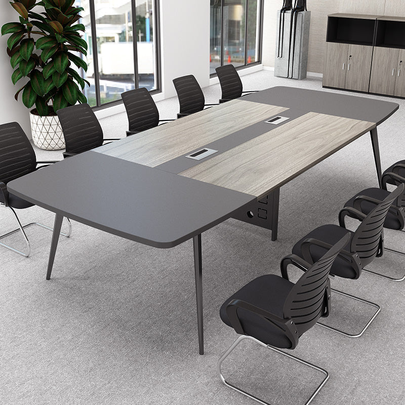 Scrivania industriale di scrittura di rettangolo in legno di gestione dei cavi da ufficio