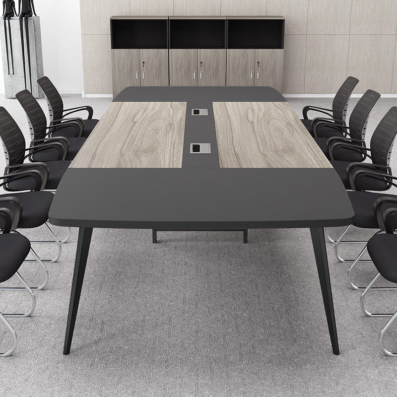 Scrivania industriale di scrittura di rettangolo in legno di gestione dei cavi da ufficio