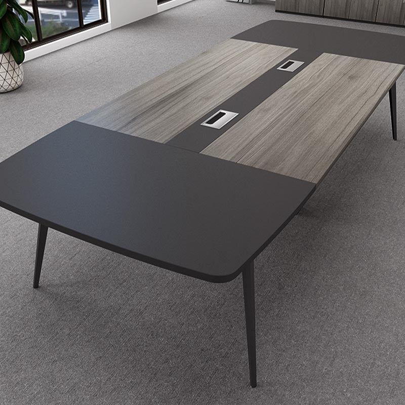 Scrivania industriale di scrittura di rettangolo in legno di gestione dei cavi da ufficio