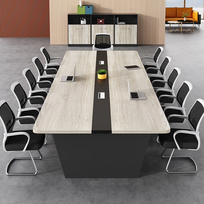 Scrivania di scrittura in stile industriale scrivania curva in legno per ufficio