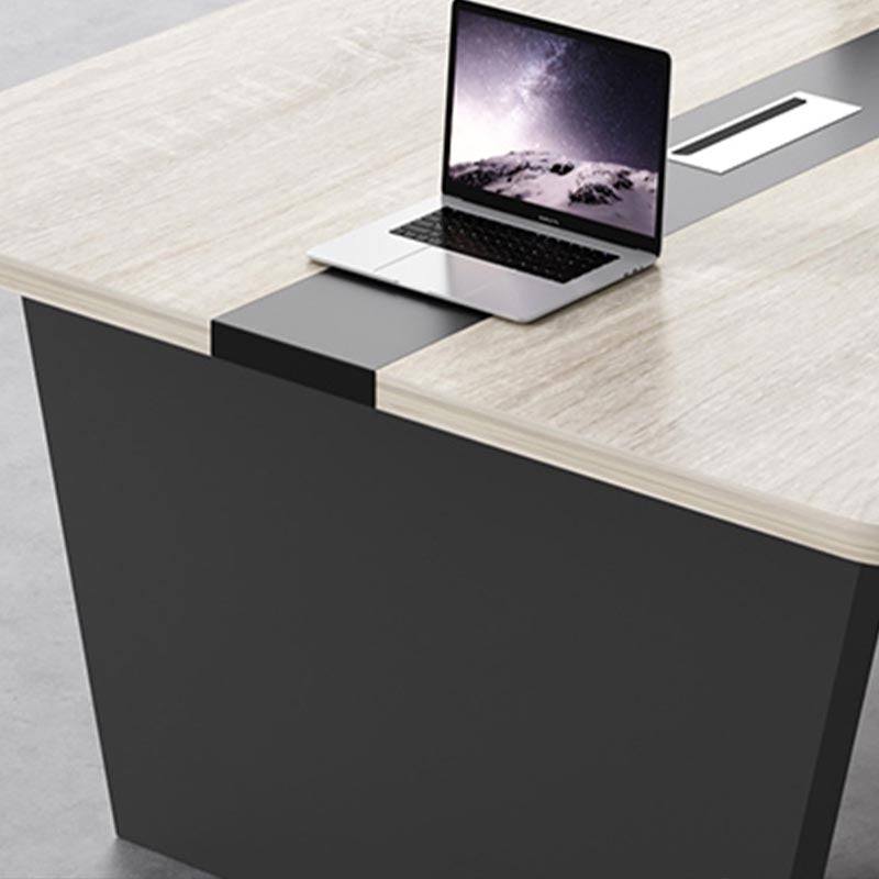 Scrivania di scrittura in stile industriale scrivania curva in legno per ufficio