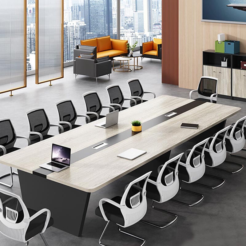 Scrivania di scrittura in stile industriale scrivania curva in legno per ufficio