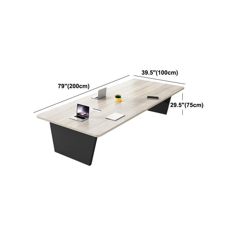Scrivania di scrittura in stile industriale scrivania curva in legno per ufficio