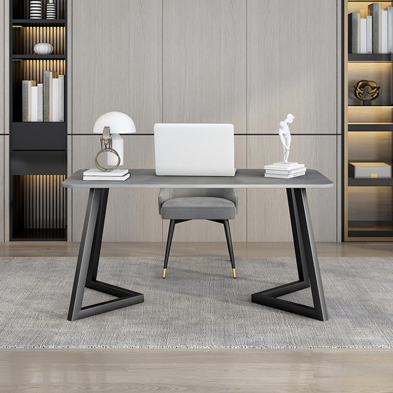 Escritorio de escritura rectangular industrial escritorio de piedra sinterizado para el hogar