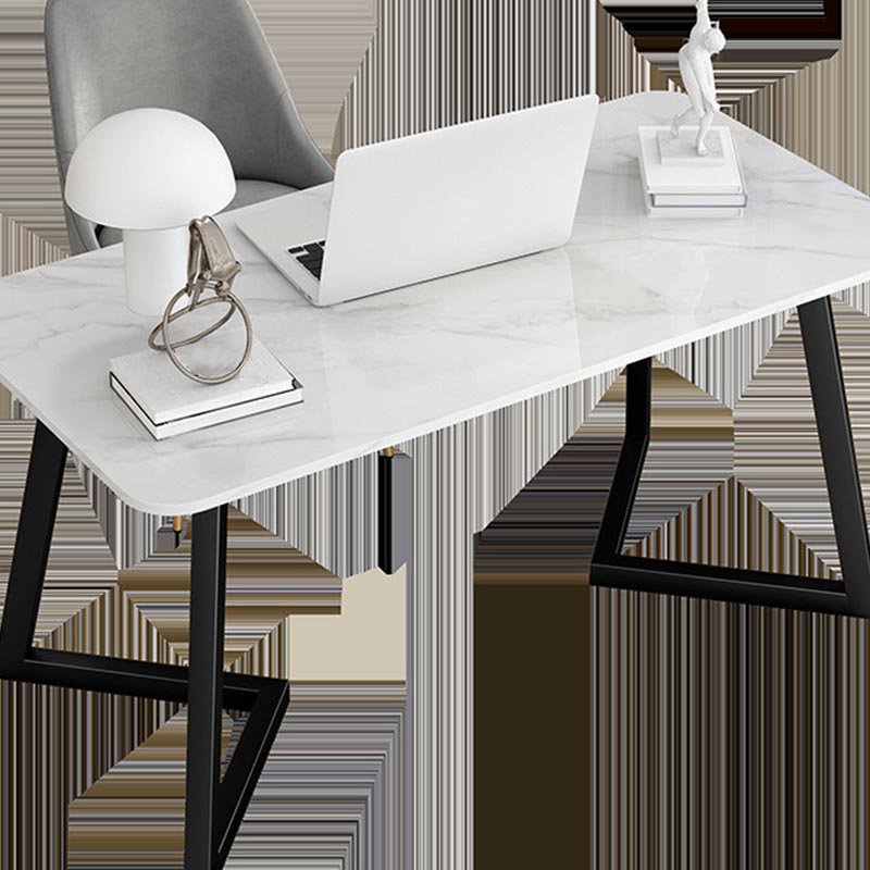 Escritorio de escritura rectangular industrial escritorio de piedra sinterizado para el hogar