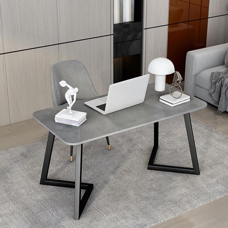 Escritorio de escritura rectangular industrial escritorio de piedra sinterizado para el hogar