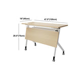 Scrivania rettangolare di scrittura top in legno fabbricato naturale con ruote a tracota