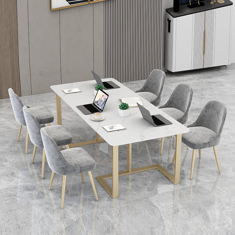 Mesa de reunión rectangular de la oficina en casa escritura de escritura fija de lujo