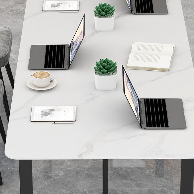 Mesa de reunión rectangular de la oficina en casa escritura de escritura fija de lujo