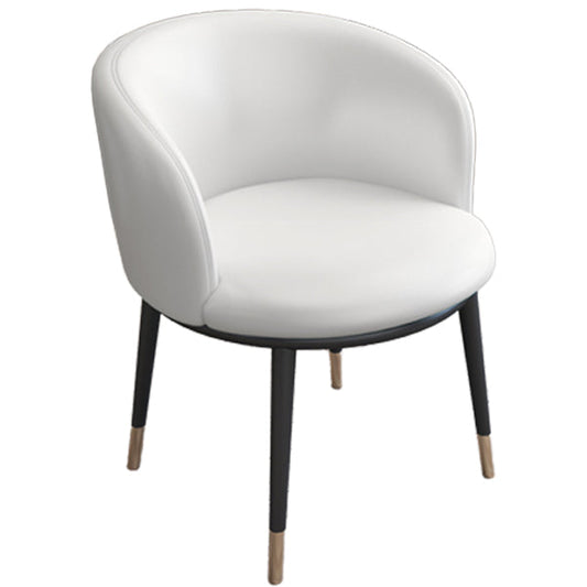 Armless Task Chair Modern Low Back Home Office Chair with No Wheels White 1 Piece