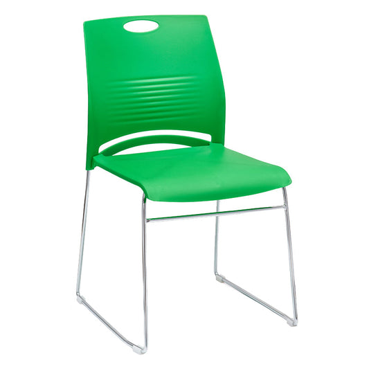 Low Back Armless Conference Chair Ergonomic Silver Steel Frame Chair Green 1 Piece
