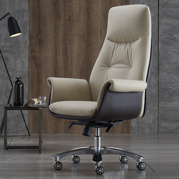 Marco de metal cromado silla de tareas moderna silla de escritorio ejecutivo con espalda alta