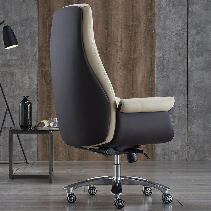 Marco de metal cromado silla de tareas moderna silla de escritorio ejecutivo con espalda alta