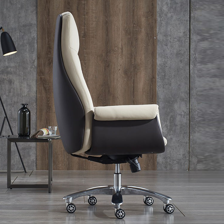 Marco de metal cromado silla de tareas moderna silla de escritorio ejecutivo con espalda alta