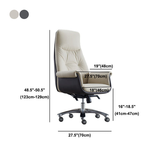 Marco de metal cromado silla de tareas moderna silla de escritorio ejecutivo con espalda alta