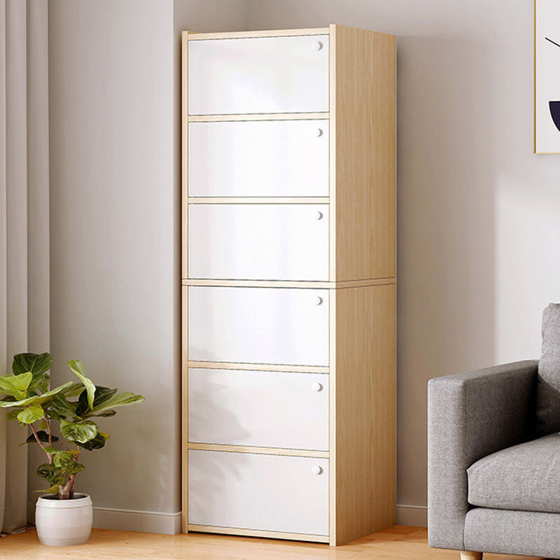 Modern Style Bookcase Wood Closed Back Bookshelf with Door for Home Office