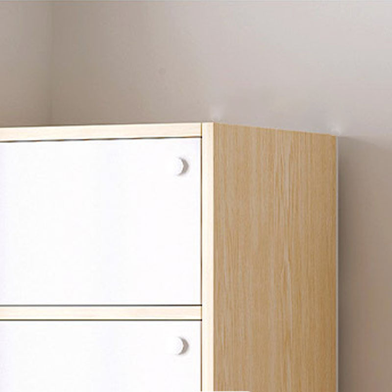 Modern Style Bookcase Wood Closed Back Bookshelf with Door for Home Office