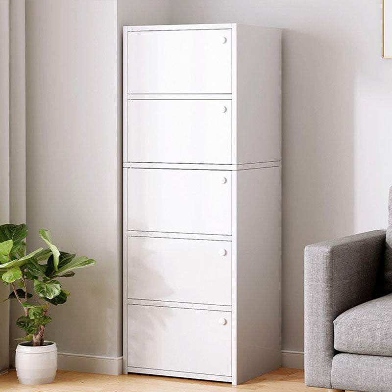 Modern Style Bookcase Wood Closed Back Bookshelf with Door for Home Office