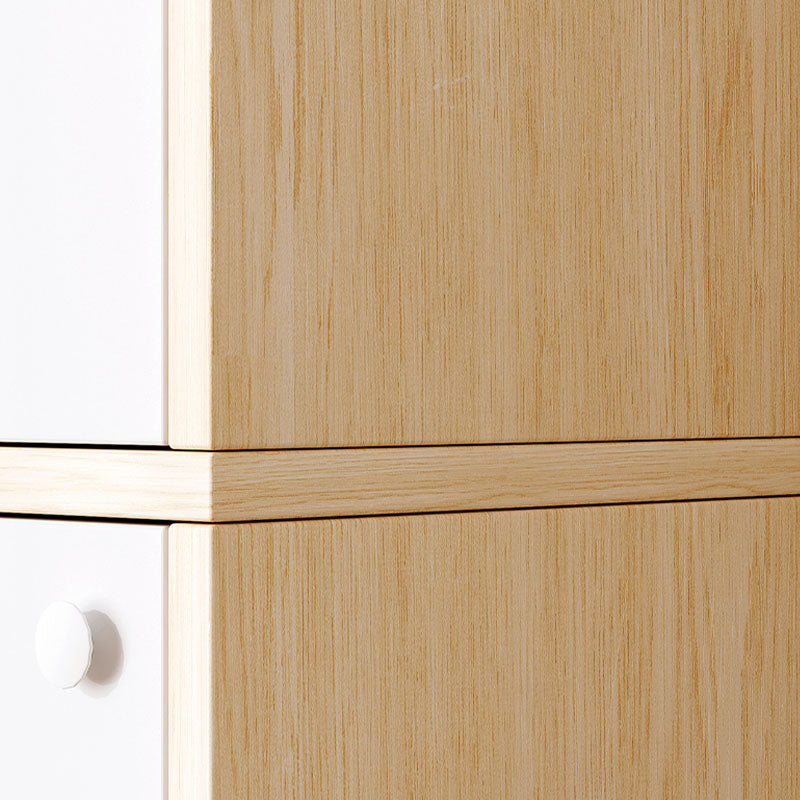 Modern Style Bookcase Wood Closed Back Bookshelf with Door for Home Office