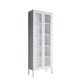 Modern Style Bookcase Metal Closed Back Bookshelf with Door for Home Office