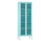 Modern Style Bookcase Metal Closed Back Bookshelf with Door for Home Office
