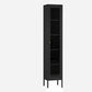 Modern Style Bookcase Metal Closed Back Bookshelf with Door for Home Office