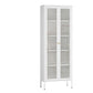 Modern Style Bookcase Metal Closed Back Bookshelf with Door for Home Office