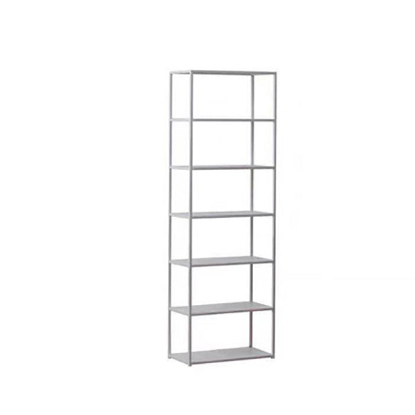 Contemporary Bookcase Metal Open Back Bookshelf for Home Office 23.6"L x 11.8"W x 70.9"H White Clearhalo 'Bookcases' 'furn' 'furn_bookcases' 'Furniture' 'Office Furniture' 5297964