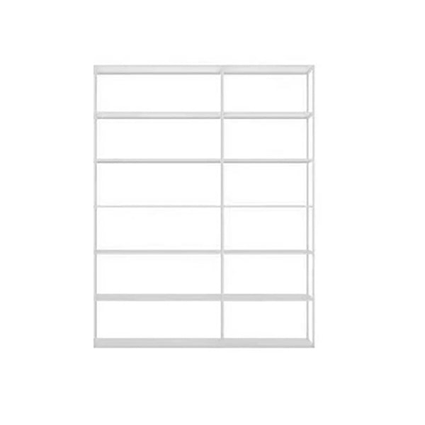 Contemporary Bookcase Metal Open Back Bookshelf for Home Office 63"L x 11.8"W x 70.9"H White Clearhalo 'Bookcases' 'furn' 'furn_bookcases' 'Furniture' 'Office Furniture' 5297965