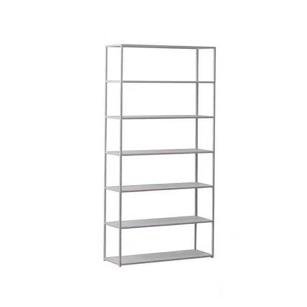 Contemporary Bookcase Metal Open Back Bookshelf for Home Office 35.4"L x 11.8"W x 70.9"H White Clearhalo 'Bookcases' 'furn' 'furn_bookcases' 'Furniture' 'Office Furniture' 5297967