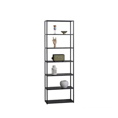 Contemporary Bookcase Metal Open Back Bookshelf for Home Office 23.6"L x 11.8"W x 70.9"H Black Clearhalo 'Bookcases' 'furn' 'furn_bookcases' 'Furniture' 'Office Furniture' 5297972