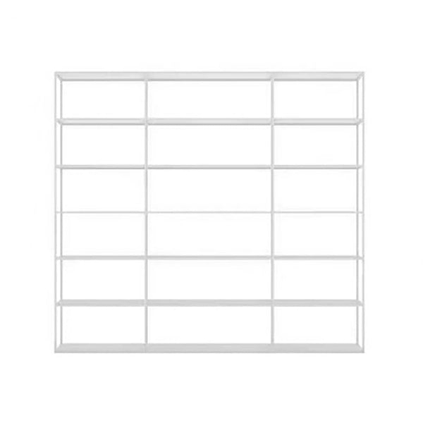 Contemporary Bookcase Metal Open Back Bookshelf for Home Office 70.9"L x 11.8"W x 70.9"H White Clearhalo 'Bookcases' 'furn' 'furn_bookcases' 'Furniture' 'Office Furniture' 5297976