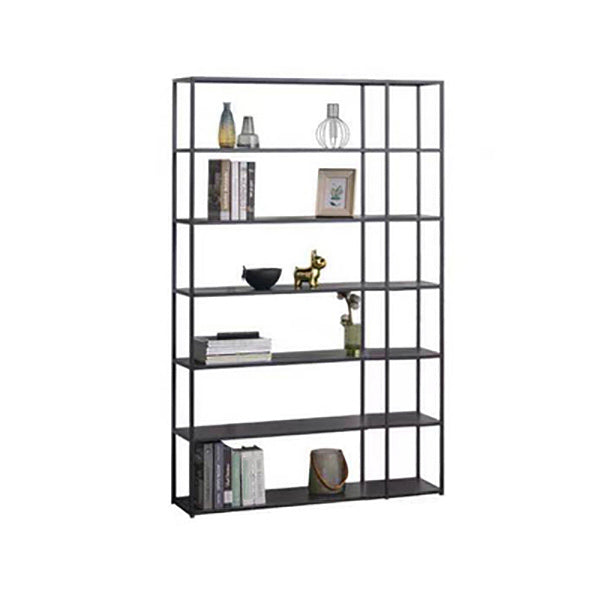 Contemporary Bookcase Metal Open Back Bookshelf for Home Office 47.2"L x 11.8"W x 70.9"H Black Clearhalo 'Bookcases' 'furn' 'furn_bookcases' 'Furniture' 'Office Furniture' 5297978