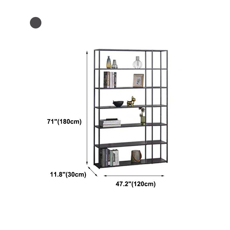 Contemporary Bookcase Metal Open Back Bookshelf for Home Office Clearhalo 'Bookcases' 'furn' 'furn_bookcases' 'Furniture' 'Office Furniture' 5297984