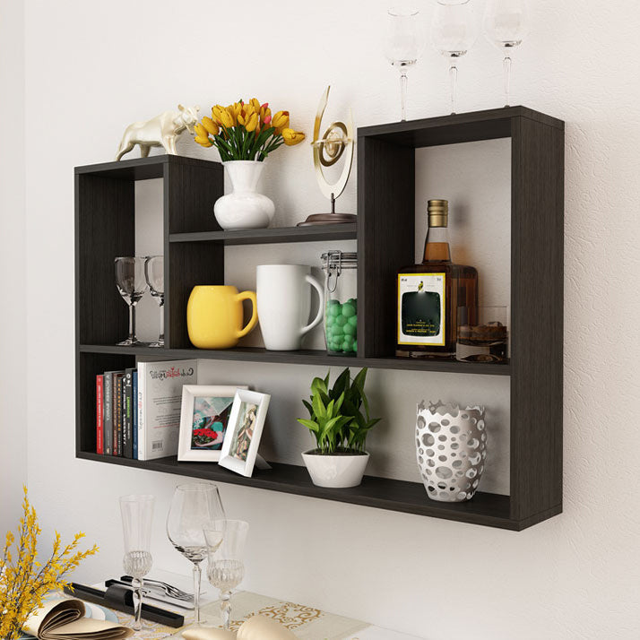 Wall Mounted Bookshelf Scandinavian Style Bookcase for Home and Study Room 39.4"L x 5.9"W x 23.6"H Black Clearhalo 'Bookcases' 'furn' 'furn_bookcases' 'Furniture' 'Office Furniture' 5298033