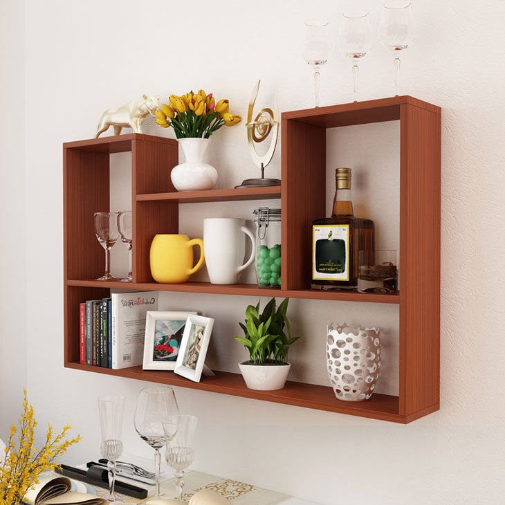 Wall Mounted Bookshelf Scandinavian Style Bookcase for Home and Study Room 39.4"L x 5.9"W x 23.6"H Brown Clearhalo 'Bookcases' 'furn' 'furn_bookcases' 'Furniture' 'Office Furniture' 5298046