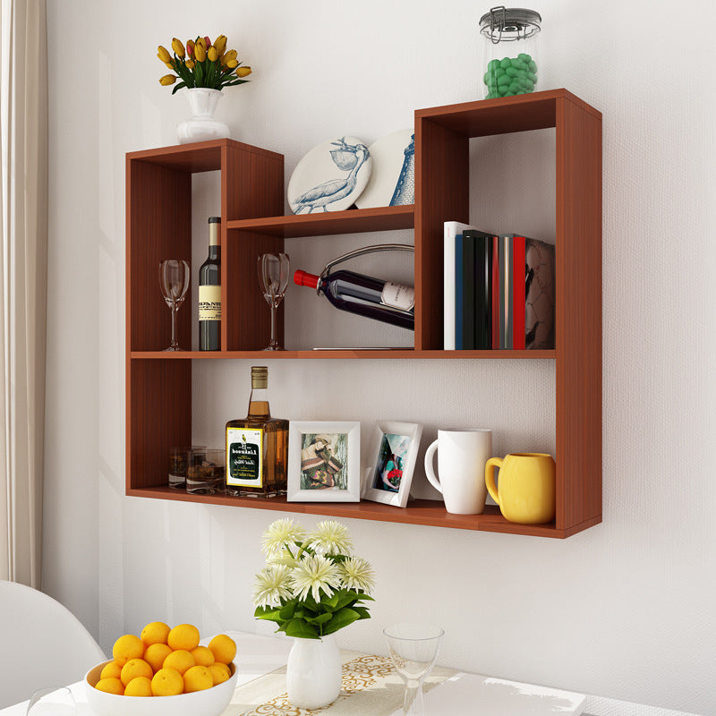 Wall Mounted Bookshelf Scandinavian Style Bookcase for Home and Study Room 39.4"L x 7.9"W x 29.5"H Brown Clearhalo 'Bookcases' 'furn' 'furn_bookcases' 'Furniture' 'Office Furniture' 5298047