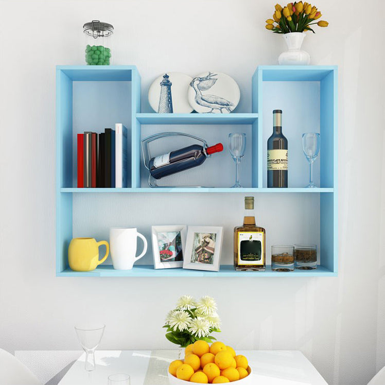 Wall Mounted Bookshelf Scandinavian Style Bookcase for Home and Study Room 39.4"L x 7.9"W x 29.5"H Blue Clearhalo 'Bookcases' 'furn' 'furn_bookcases' 'Furniture' 'Office Furniture' 5298048