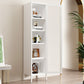 13.78"W Bookshelf Scandinavian Style Bookcase with Door for Home Office