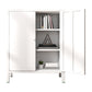 13.78"W Bookshelf Scandinavian Style Bookcase with Door for Home Office