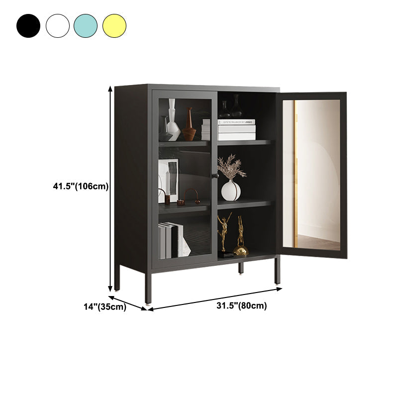 13.78"W Bookshelf Scandinavian Style Bookcase with Door for Home Office