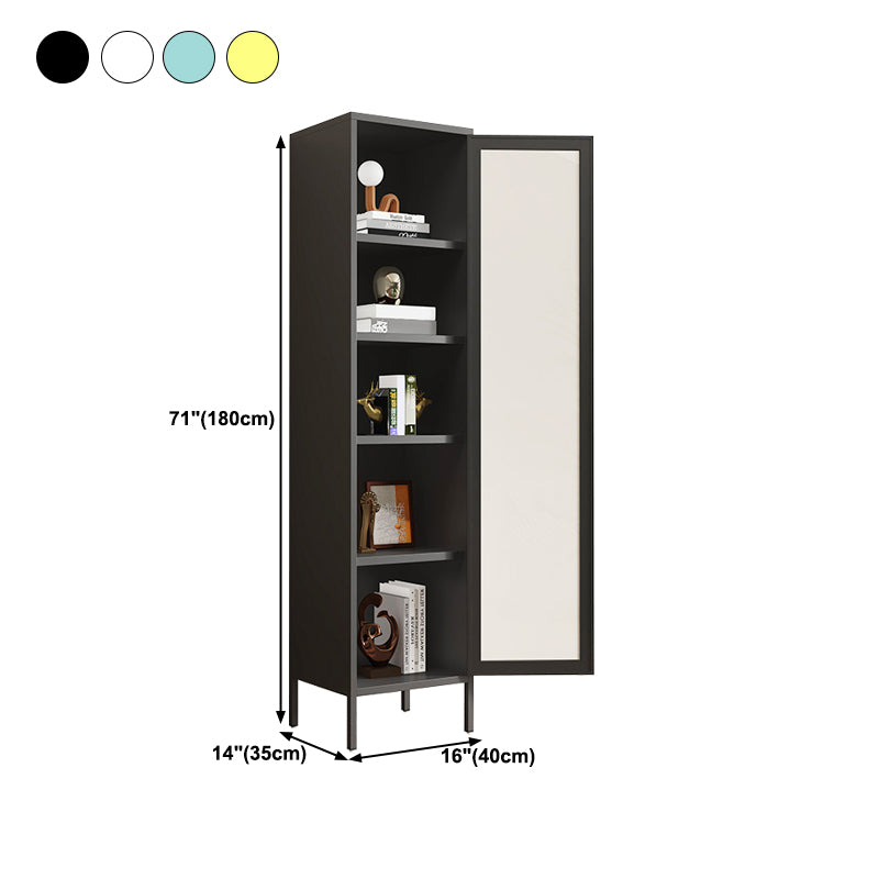 13.78"W Bookshelf Scandinavian Style Bookcase with Door for Home Office