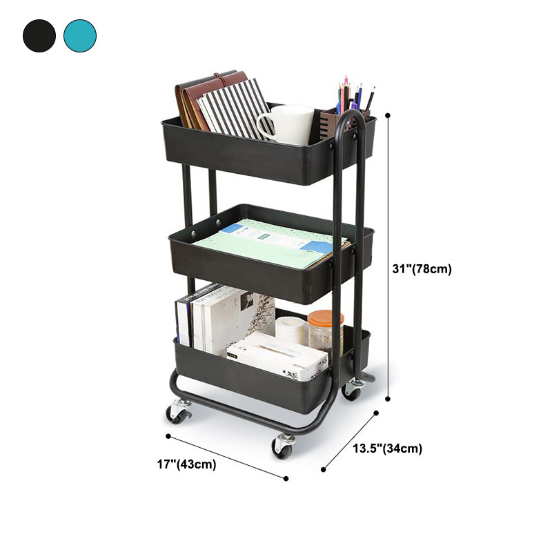 Scandinavian Style Bookcase with Casters Bookshelf for Home and Office