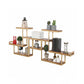 Industrial Floating Shelf Bookcase Metal and Wooden Bookshelf 47.2"L x 7.1"W x 18.9"H Gold Clearhalo 'Bookcases' 'furn' 'furn_bookcases' 'Furniture' 'Office Furniture' 5298277
