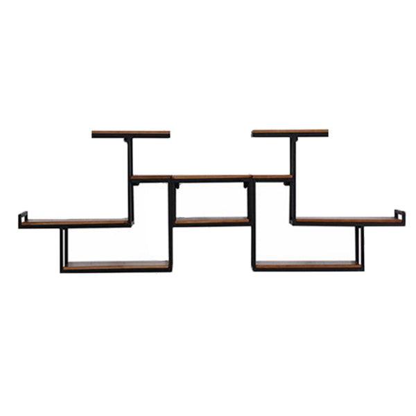 Industrial Floating Shelf Bookcase Metal and Wooden Bookshelf Clearhalo 'Bookcases' 'furn' 'furn_bookcases' 'Furniture' 'Office Furniture' 5298285