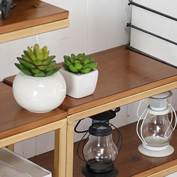 Industrial Floating Shelf Bookcase Metal and Wooden Bookshelf Clearhalo 'Bookcases' 'furn' 'furn_bookcases' 'Furniture' 'Office Furniture' 5298288