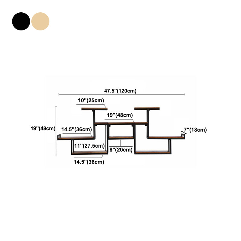 Industrial Floating Shelf Bookcase Metal and Wooden Bookshelf Clearhalo 'Bookcases' 'furn' 'furn_bookcases' 'Furniture' 'Office Furniture' 5298293