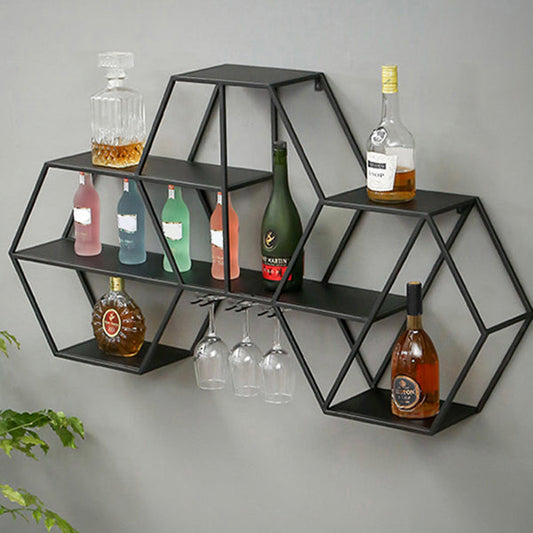 Industrial Metal Bookcase Floating 48.5"L Bookcase for Home Office