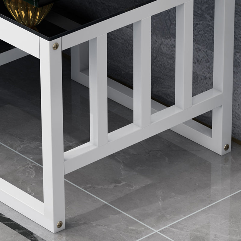 Glass TV Stand for TVs up to 18" H , Glam Open Storage TV Stand - Black / Gold Clearhalo 'furn' 'furn_tv_stands_entertainment_centers' 'Furniture' 'Living Room Furniture' 'TV Stands & Entertainment Centers' 'TV Stands & Media Storage Furniture' 'tv_stands_entertainment_centers' 5298451