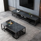 Glass TV Stand for TVs up to 18" H , Glam Open Storage TV Stand - Black / Gold Clearhalo 'furn' 'furn_tv_stands_entertainment_centers' 'Furniture' 'Living Room Furniture' 'TV Stands & Entertainment Centers' 'TV Stands & Media Storage Furniture' 'tv_stands_entertainment_centers' 5298454